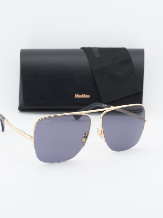 Max Mara MENTON3 MM0121 30A Aviator Sunglasses - Gold / Smoke main image 4